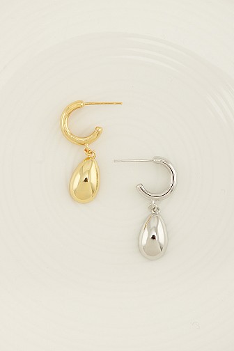 POLISHED TEARDROP DANGLE EARRING