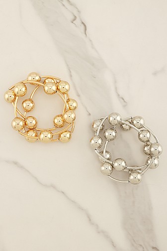 POLISHED TRIPLE ORB BANGLE BRACELET