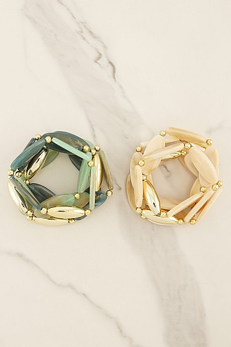 ARTISAN RESIN & GOLD STACKABLE BANGLE BRACELET