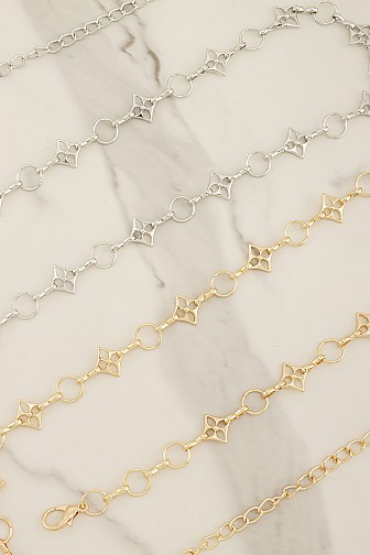 SCALLOPED PEARL & CRYSTAL CHAIN BELT