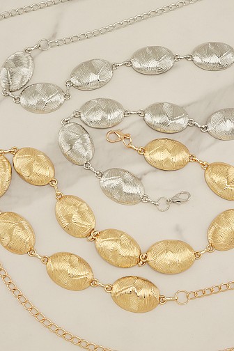 TEXTURED OVAL STATION CHAIN BELT