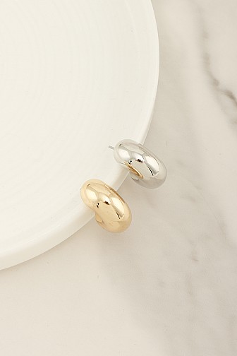 MODERN HIGH-POLISH DOME STUD EARRING