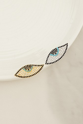 EVIL EYE PAVE STUD EARRING