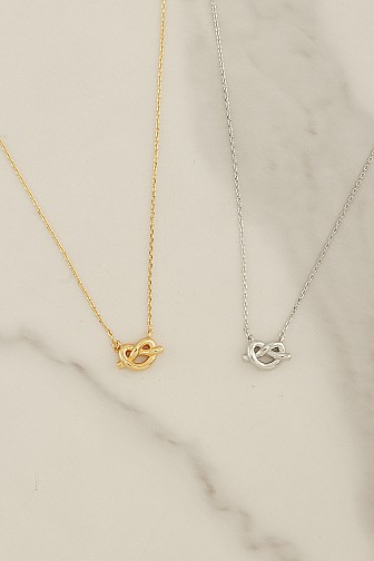 MINIMALIST GILDED KNOT NECKLACE