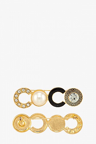 TEXTURED LETTERING HORIZONTAL BROOCH PIN