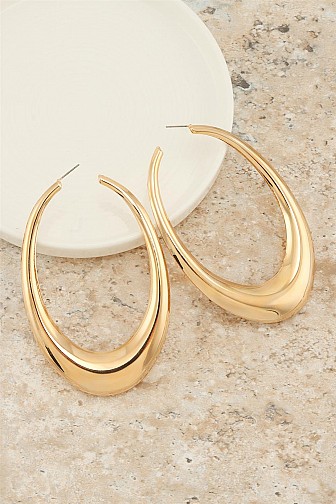 OVERSIZED SCULPTURAL OVAL HOOP EARRING