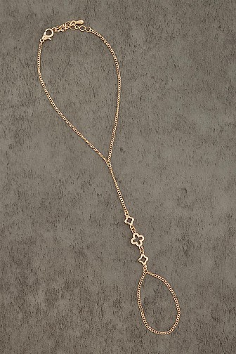GILDED TRIPLE CLOVER HAND CHAIN
