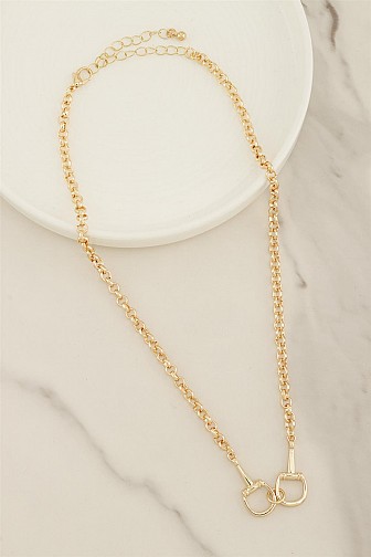 POLISHED HORSE-BIT PENDANT NECKLACE