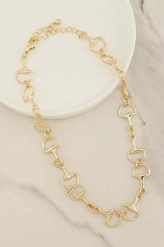 POLISHED HORSE-BIT LINK STATEMENT NECKLACE