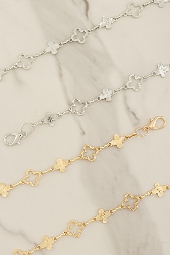 INTRICATE GILDED CLOVER CHAIN BELT