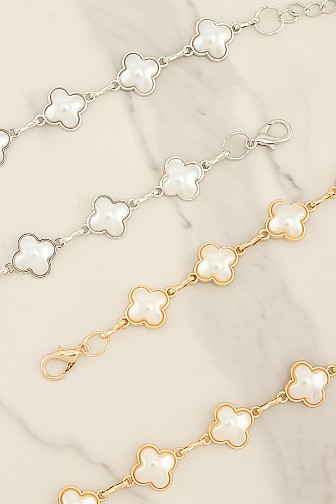 PEARL GILDED CLOVER CHAIN BELT