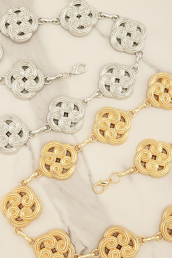 ORNATE SWIRL MEDALLION CHAIN BELT