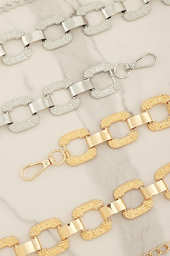 HAMMERED & POLISHED LINK CHAIN BELT