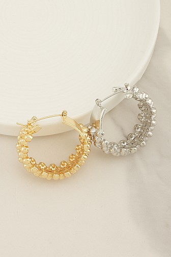 TEXTURED GILDED HOOP EARRING