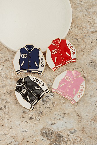 VARSITY JACKET ENAMEL BROOCH PIN