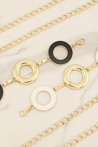 TWO TONE CIRCULAR LINK CHAIN BELT