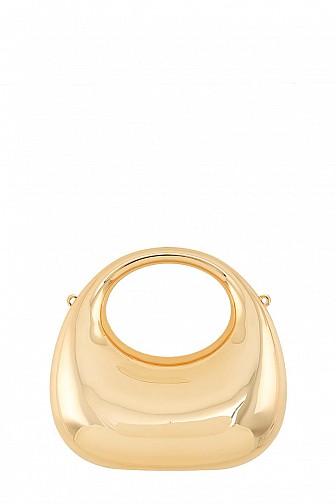 METAL MOON SHAPE CLUTCH BAG