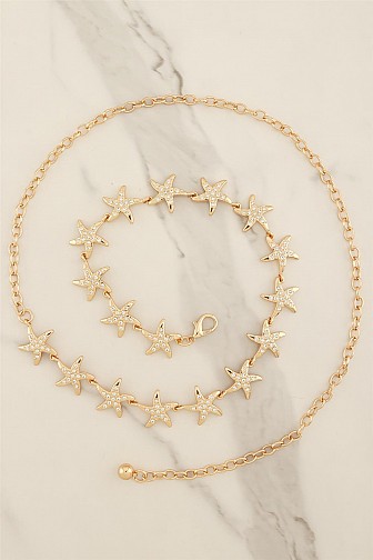 DAZZLING STARFISH LINK CHAIN BELT