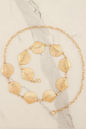 COASTAL SCALLOP SHELL CHAIN BELT