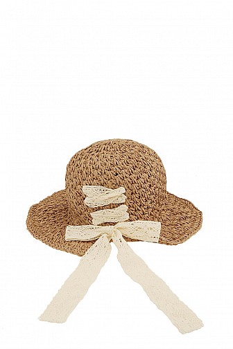 TWISTED RIBBON STRAW SUN HAT