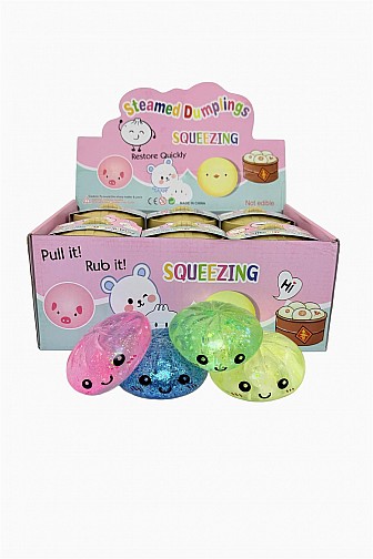 Glittery colorful dumpling sensory squishy toy set
