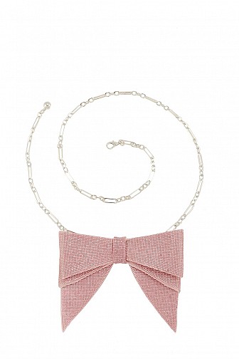 RHINESTONE RIBBON BUCKLE CHAIN BELT, 45