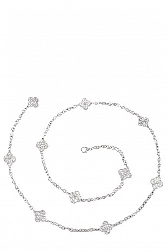 RHINESTONE SMALL CLOVER LINK METAL BELT , 45