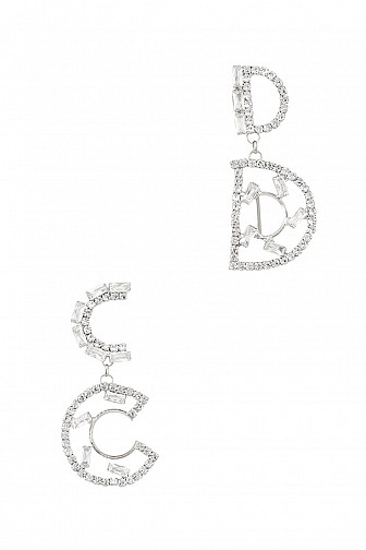 C AND D DANGLE BAGUETTE STONE EARRING