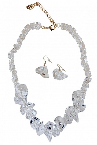 Chunky resin bead necklace and earrings set