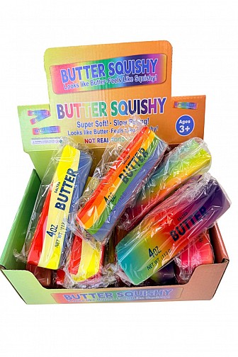 Rainbow Stick of Butter Novelty Squishy Toy