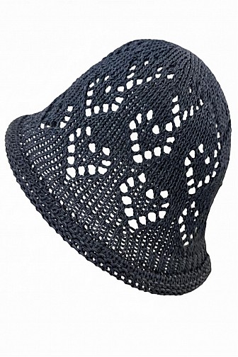 Boho Diamond Pointelle Knit Bucket Hat