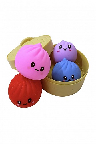 Rainbow Mystery Dumpling Squishy Fidget Toy - 12pc