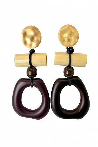 BOHO TEXTURED MATTE GEOMETRIC DANGLE EARRINGS