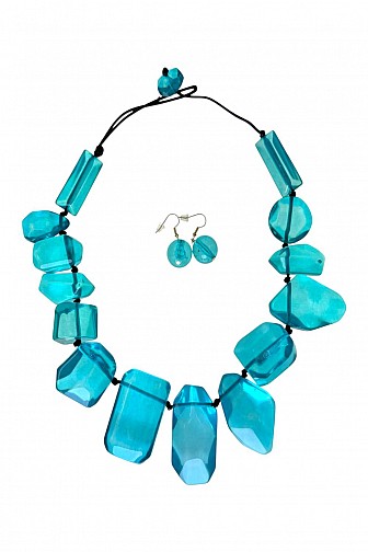 Chunky Lucite Acrylic Necklace & Earring Set