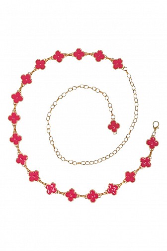 FOUR LEAF CLOVER CHARM CHAIN BELT
