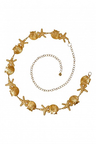 SEASHELL STARFISH ADJUSTABLE LINK CHAIN BELT
