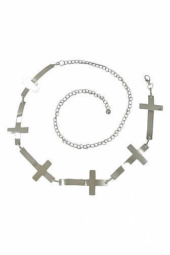 METAL CROSS ADJUSTABLE STATEMENT LINK CHAIN BELT