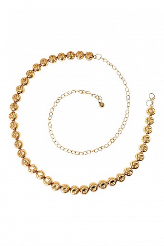 MINIMALIST HIGH-SHINE METALLIC BALL ADJUSTABLE CHAIN BELT