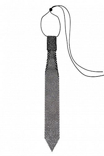 RHINESTONE MESH NECKTIE ADJUSTABLE NECKLACE
