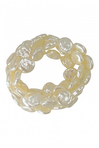 VINTAGE KESHI FAUX PEARL MULTI-STRAND STRETCH BRACELET