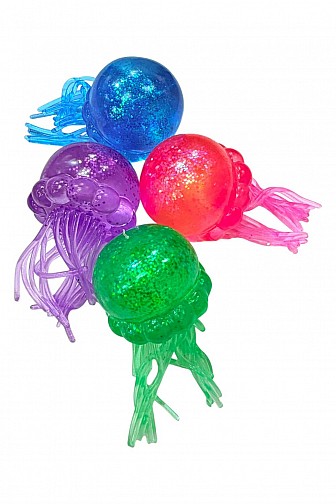 NOVELTY JELLYFISH SQUEEZY MOCHI SQUISHY TOY - 12PC