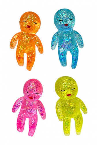 GLITTER NOVELTY BABY SQUISHY TOY - 12PC