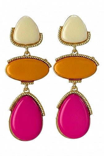 COLORBLOCK GEOMETRIC DROP EARRINGS