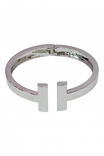 MINIMALIST T-CUFF HINGED BANGLE BRACELET