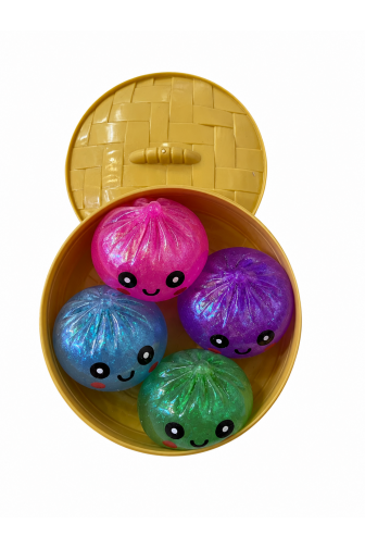 Glitter Rainbow Mystery Dumpling Squishy Toy - 12pc