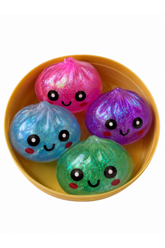 Glitter Rainbow Mystery Dumpling Squishy Toy - 12pc