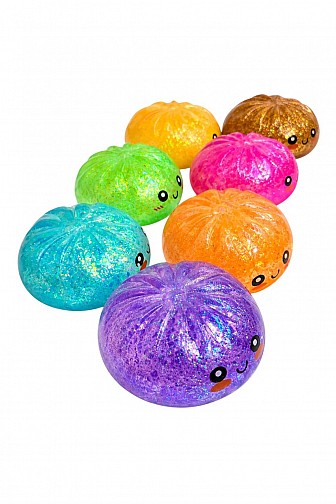 GLITTER DUMPLING STEAMER SQUISHY SENSORY FIDGET TOY - 12PC