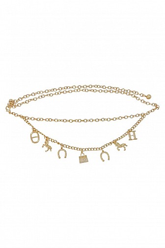 WESTERN EQUESTRIAN CHARM LAYERED CHAIN BELT