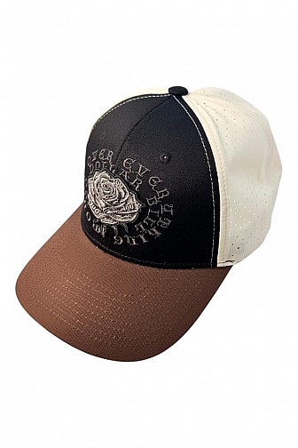 Money Rose Embroidered Perforated Cap