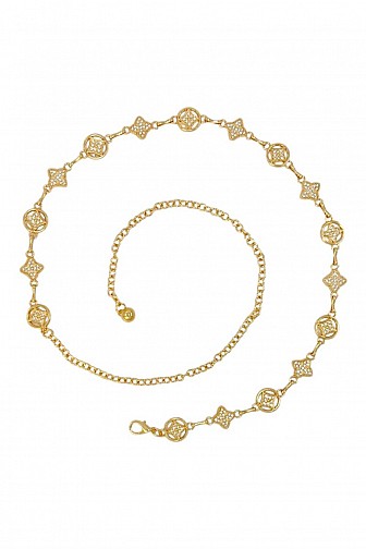 RHINESTONE STARBURST MEDALLION CHAIN BELT